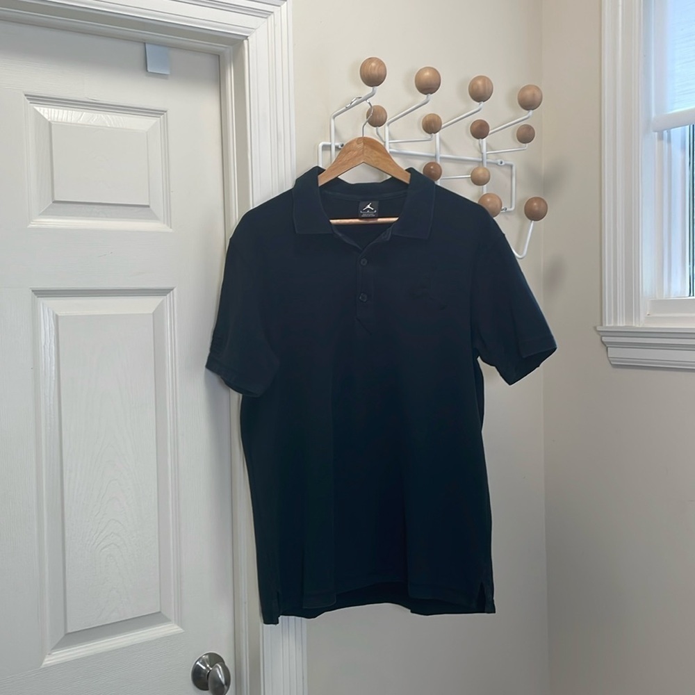 Jordan - Classic Polo Short Sleeve Athletic Shirt - Black  - L